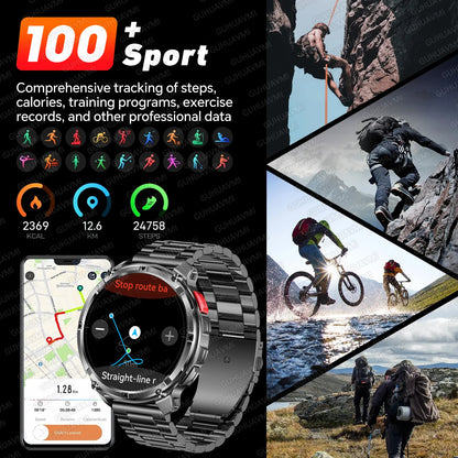 2026 New T-Rex3 Pro 1100mAh Battery Smart Watch GPS path 5ATM Waterproof Sports Run tracker Outdoors Compass Military Smartwatch
