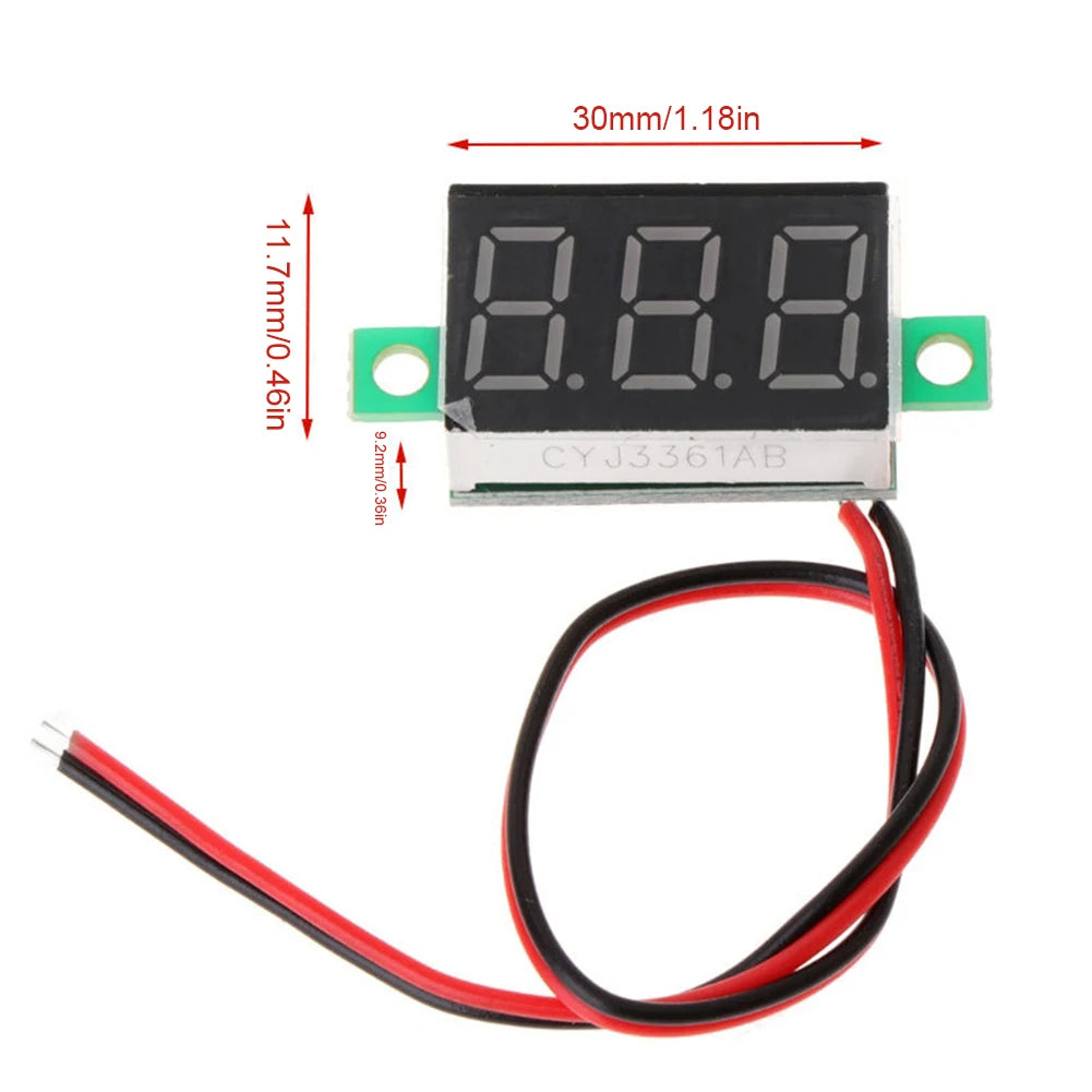1-10PCS 2 Wires Mini Digital Voltmeter LED Screen Display 0.28 Inch DC Voltage Tester Meter Power Voltage Detector Tool