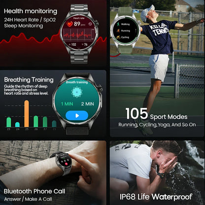 2026 New Watch 6 NFC Bluetooth Call Smart Watches Men GPS Tracking Sports Fitness IP68 Waterproof 1.53inch AMOLED Smartwatch