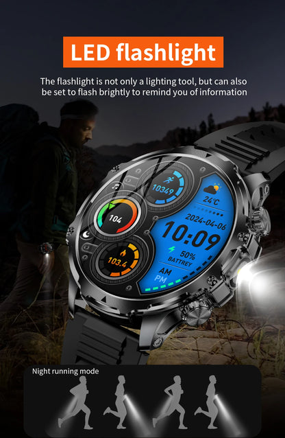 2025 New Men's Outdoor Sports Smart Watch 1.9" HD Touch Screen 800mAh Battery Life 100+ Sports Mode Fitness IPX8 Waterproof