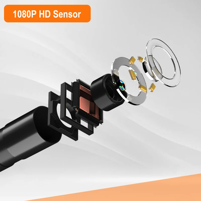 1-100m Cable Endoscope Camera With 4.3'' IPS Screen Split Design 8mm Waterproof Borescope Inspection Pipe Car Engine Sewer 2600m