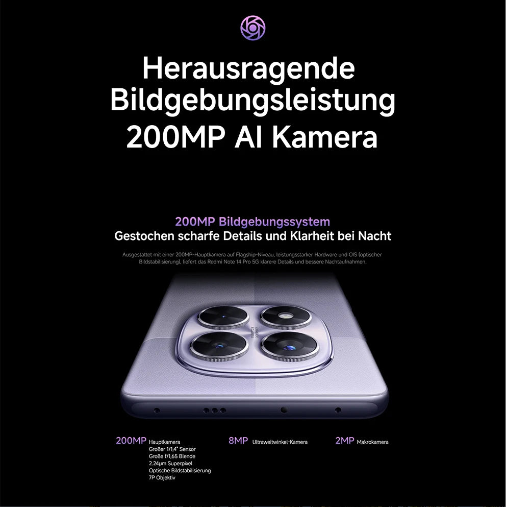 【Brand+】Xiaomi Redmi Note 14 Pro 5G Smartphone MediaTek Dimensity 7300-Ultra 200MP AI camera NFC 6.67"AMOLED display IP68