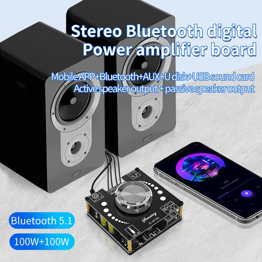 YS-AP100L stereo Bluetooth digital amplifier 100W+100W subwoofer AUX USB sound card input 3.5mm active speaker output