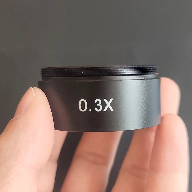 0.3X Barlow Lens Objective Microscope Auxiliary Objective Lens Mounting Thread 48mm Working Distance 250mm