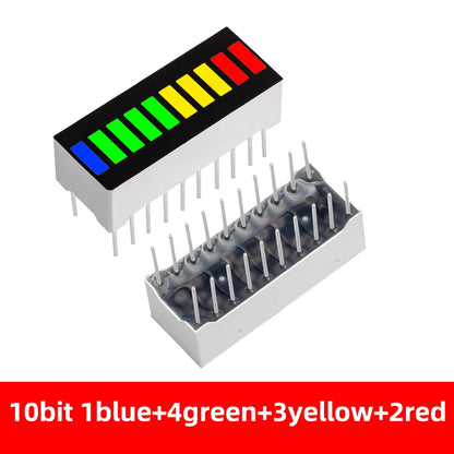 1PC 5/8/10/12/20-Segment Multicolor LED Battery Bar Indicator (Red/White/Blue) - Super Bright for DIY Power Pack Assembly