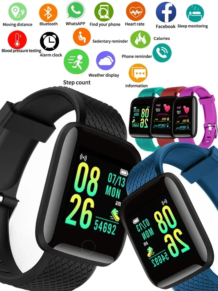 116plus Smart Watch Men Women Bluetooth Connected Phone Music Fitness Multifunctional Sports Bracelet Sleep Monitor Smartwatchs
