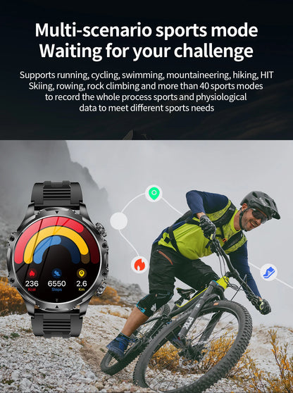 2025 New Men's Outdoor Sports Smart Watch 1.9" HD Touch Screen 800mAh Battery Life 100+ Sports Mode Fitness IPX8 Waterproof