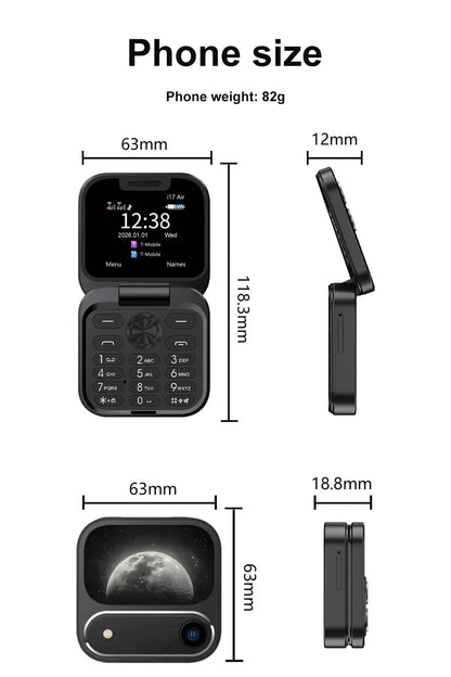 2026 New SERVO i17Air 2G Mini Foldable Mobile Phone Dual SIM Speed Dial Blacklist Flashlight Call Record Flip Cellphone FM Radio