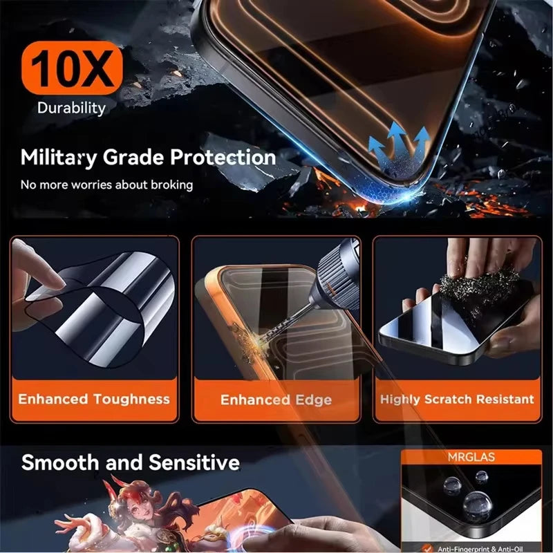 1-5PCS 8K HD Oleophobic Coating Easy Install Screen Protector For iPhone 17 Pro Max Air 17promax 17pro Protective Tempered Glass