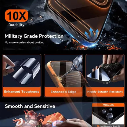 1-5PCS 8K HD Oleophobic Coating Easy Install Screen Protector For iPhone 17 Pro Max Air 17promax 17pro Protective Tempered Glass