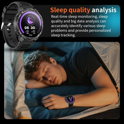 2026 New Military 1100mAh Battery Outdoor Sports SmartWatch Men Compass Flashlight GPS trackr 10ATM Waterproof Fitness Bracelet