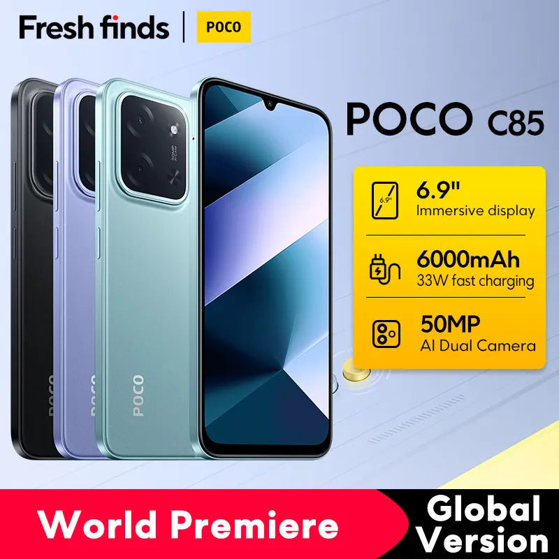 【World Premiere】POCO C85 Global Version Smartphone 128/256GB Helio G81-Ultra 6000mAh battery 6.9