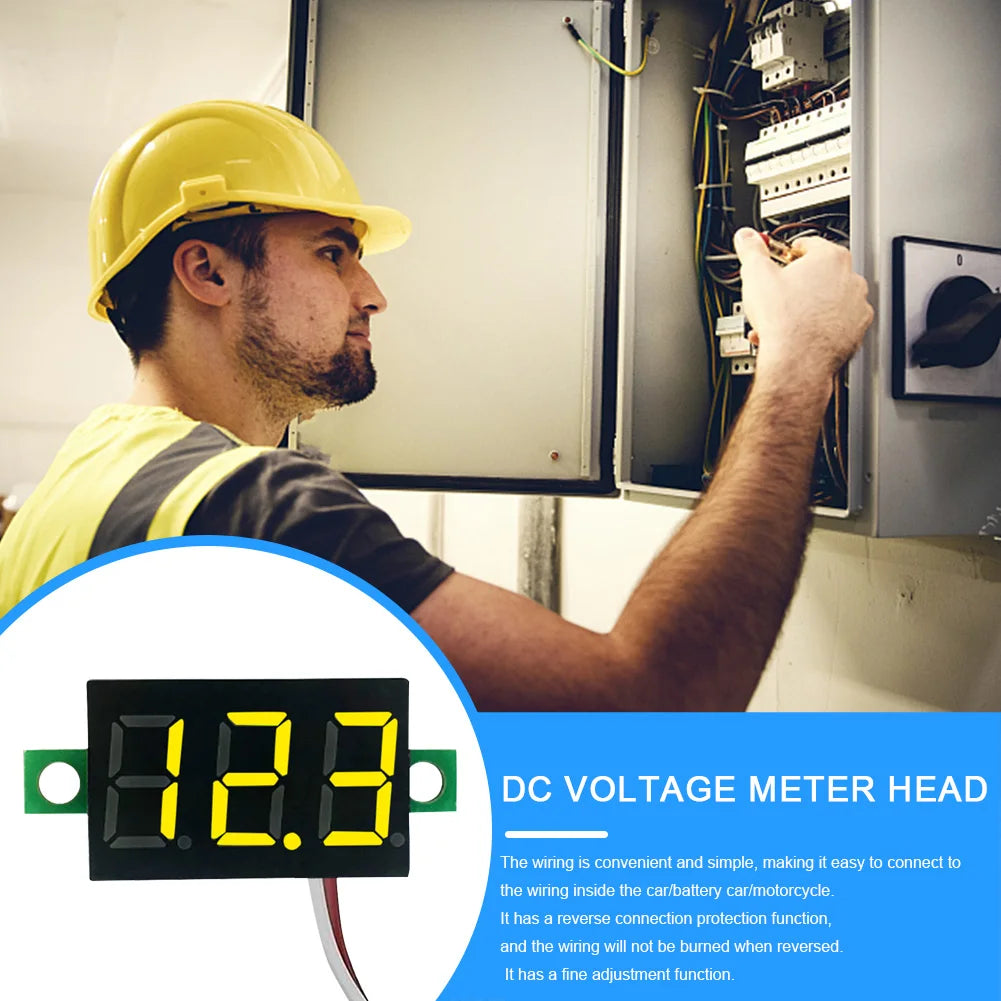 1-10PCS 2 Wires Mini Digital Voltmeter LED Screen Display 0.28 Inch DC Voltage Tester Meter Power Voltage Detector Tool