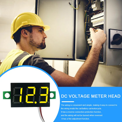 1-10PCS 2 Wires Mini Digital Voltmeter LED Screen Display 0.28 Inch DC Voltage Tester Meter Power Voltage Detector Tool