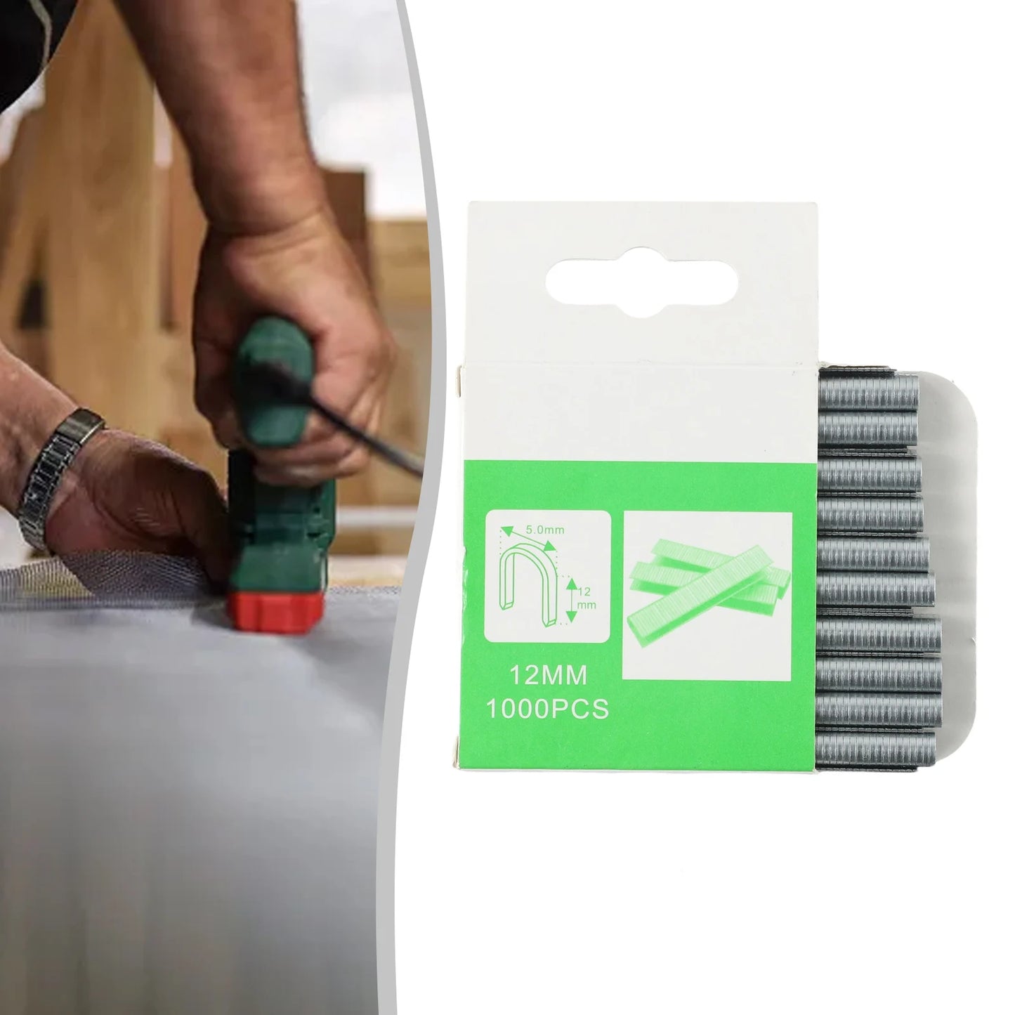 1000Pcs U/Door /T Shaped Nail Shaped Stapler For Wood Furniture Household Use Nail Shooter Nail For DIY Home Staples Nails