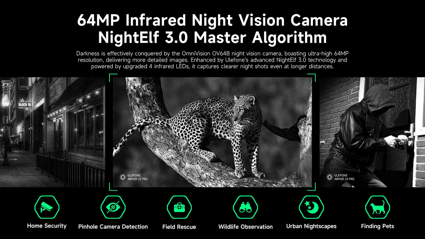 【World Premiere】Ulefone Armor 33 Pro 5G Rugged Phone 25500 mAh 512GB ROM 120Hz 6.59”3.4" Rear Screen NFC Android Smartphone