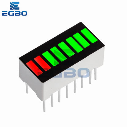 1PC 5/8/10/12/20-Segment Multicolor LED Battery Bar Indicator (Red/White/Blue) - Super Bright for DIY Power Pack Assembly