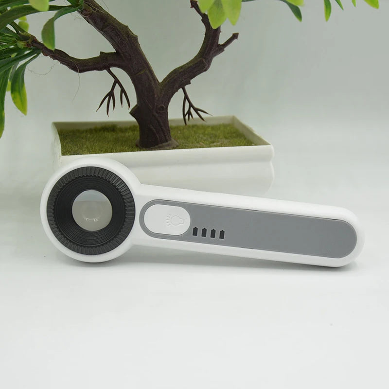 1pc Rechargeable Handheld Magnifier 3 Lighting Modes Illuminated Magnifying Glass With LED Light For Seniors Reading Repair