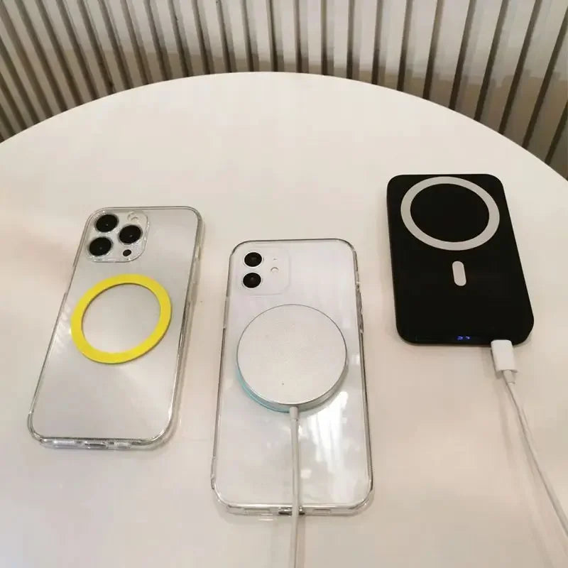 1PCS Magsafe Colourful Silicone Magnetic Metal Ring Universal Sticker Support Wireless Charger Magnetic Patch Sheet for IPhone