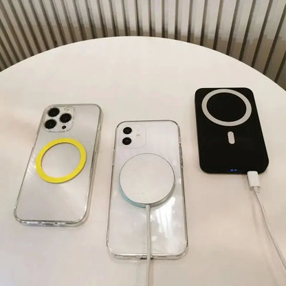 1PCS Magsafe Colourful Silicone Magnetic Metal Ring Universal Sticker Support Wireless Charger Magnetic Patch Sheet for IPhone